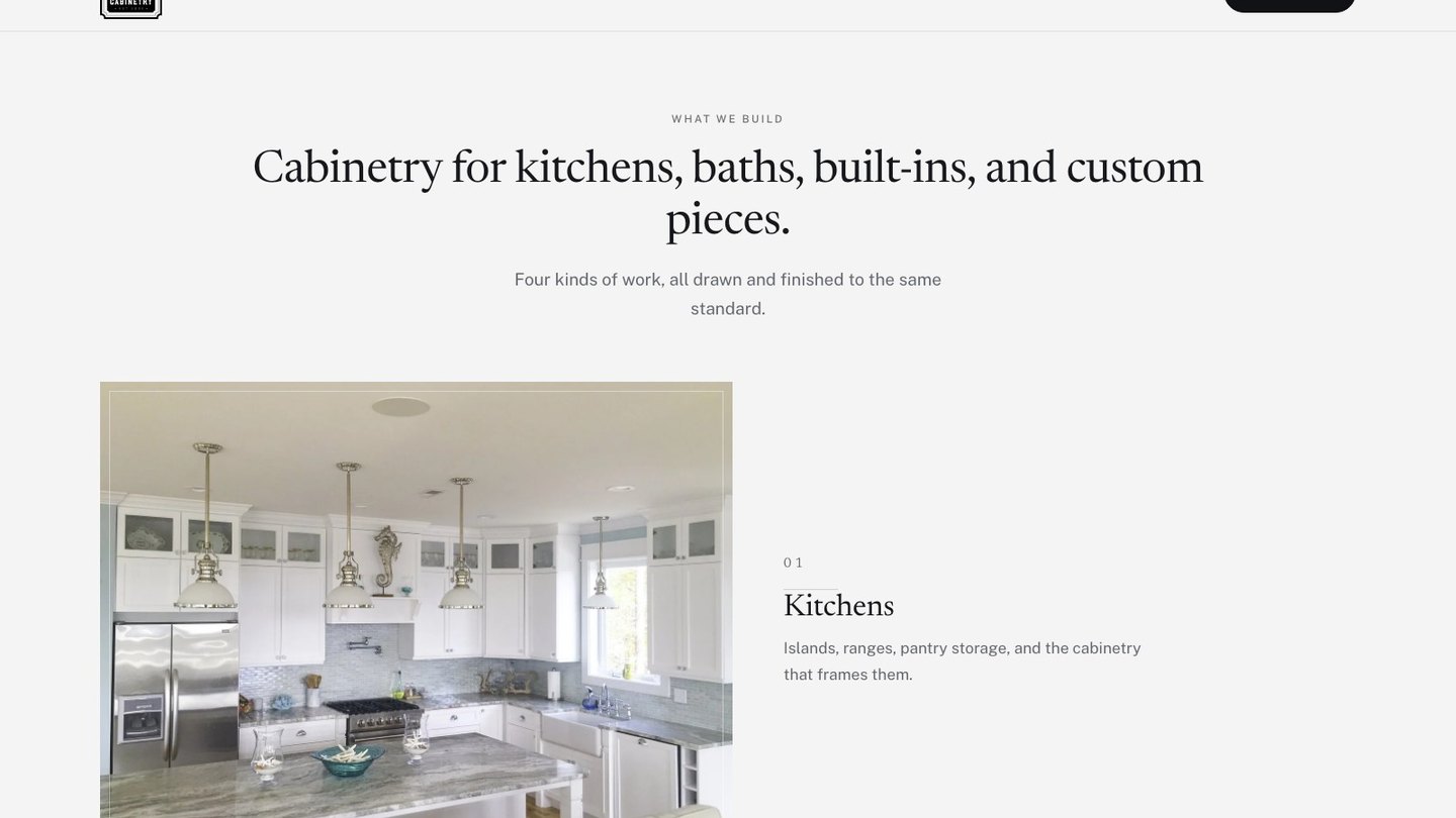 The what we build section of the new homepage